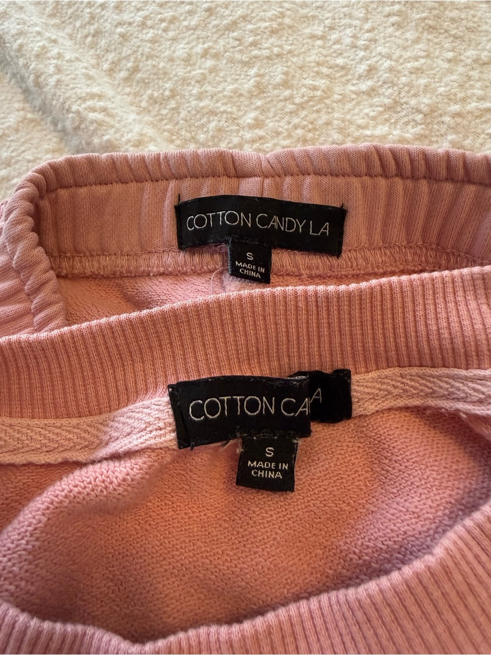 Pink Drawstring Lounge Set - Sweatshirt & Shorts - Picture 4 of 4